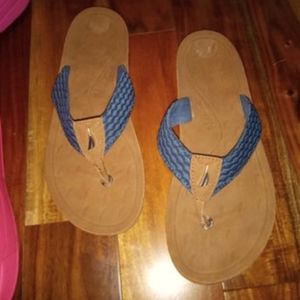 *New* Nautica Blue Silver Sailboat "New Gulf" Sandals